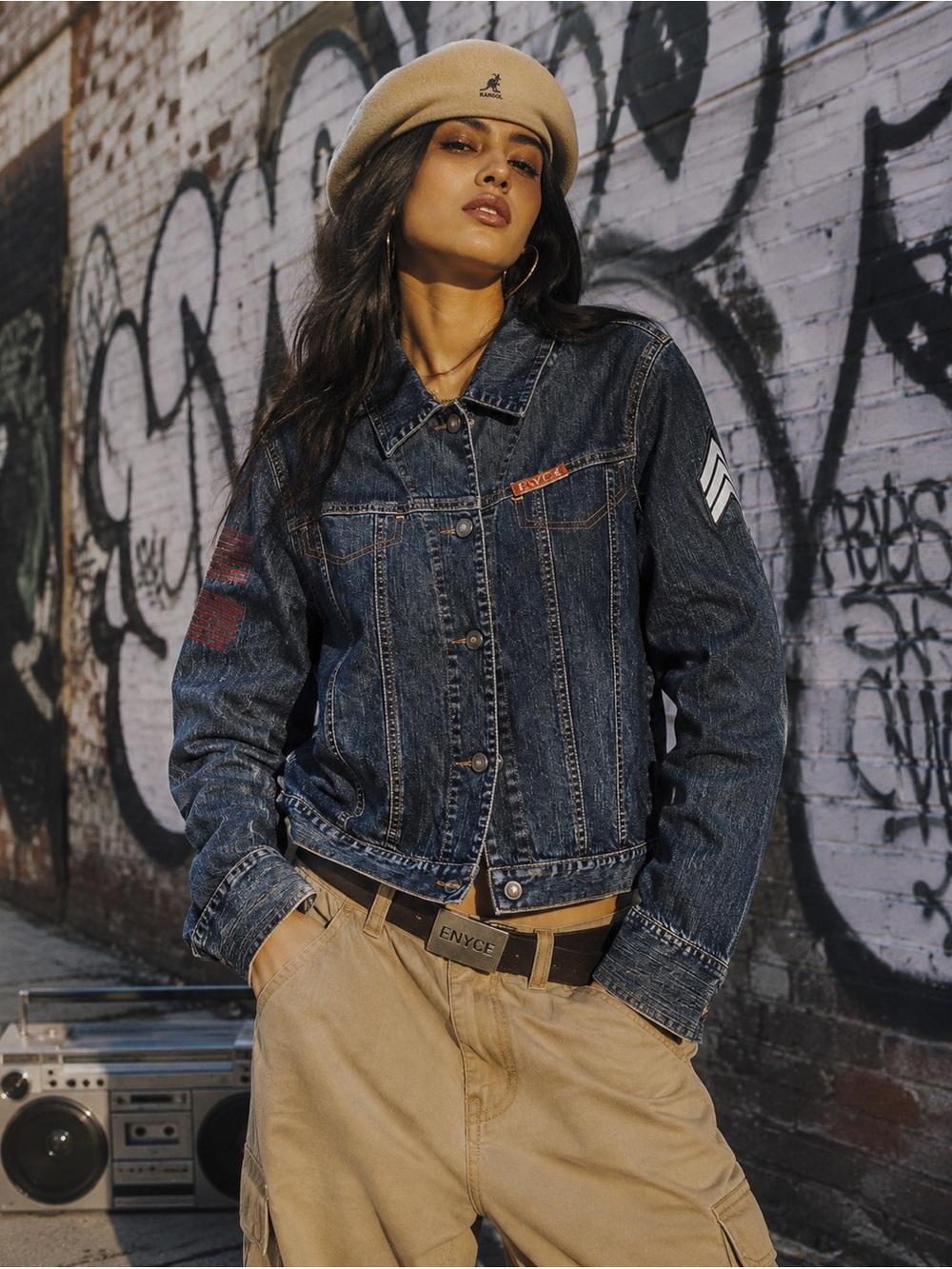 Retro Lady Enyce Denim Jacket Size Small